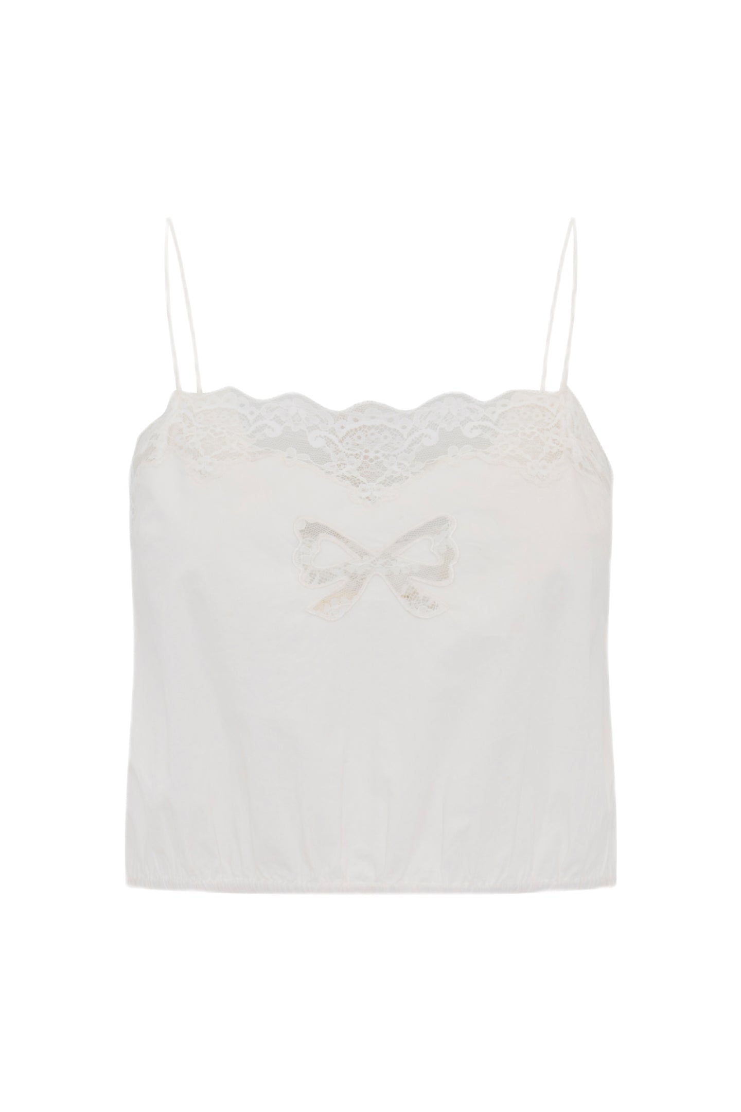 Aliaya Cropped Lace Bow Top