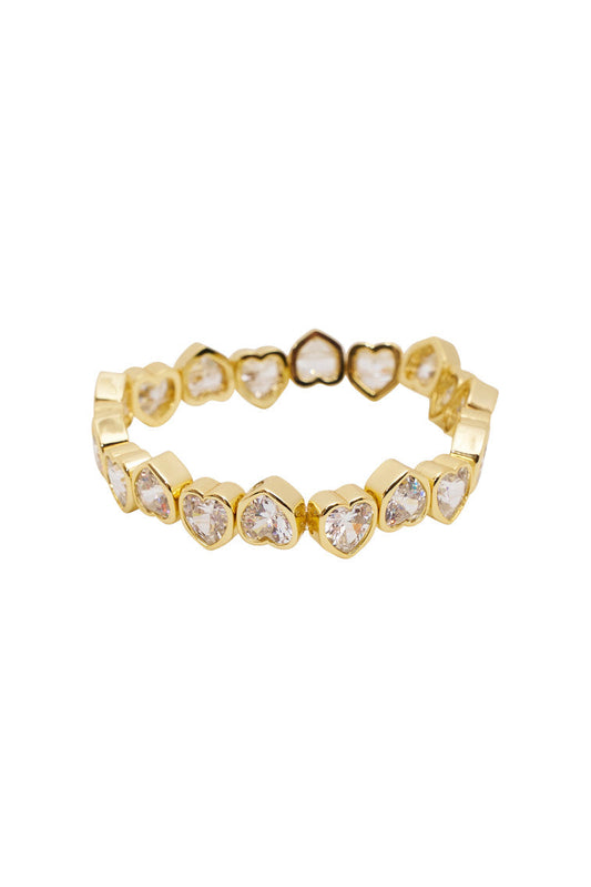 Erin Wachs Large Heart Stretch Bracelet - GOLD