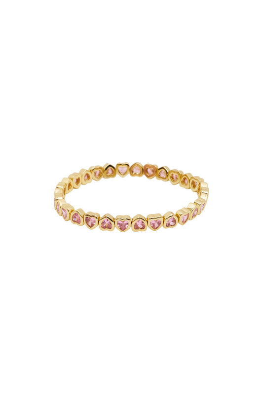 Erin Wachs Small Heart Stretch Bracelet - PINK
